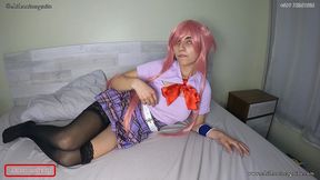 cosplay de yuno gasai monta a su amado como diosa- hentai -amazing reverse cowgirl- mirai nikki- ass white