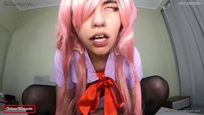 cosplay de yuno gasai monta a su amado como diosa- hentai -amazing reverse cowgirl- mirai nikki- ass white