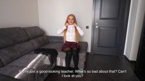 Hot Student Desperate to Pass Exam Sucks Cock Hard and Gets Fucked for Creampie