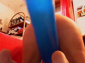 Big blue balloon play - Hot sexy riding orgasm