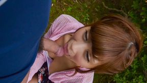 SexyAnna Anjo gives Japanese blowjob in outdoor