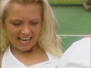 Wonderful Amateur MILF with Big Tits Ass Fucked in the Tennis Court and Cumshot on Pussy by Huge Cock