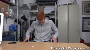 Ginger straighty barebacked by BBC office manager