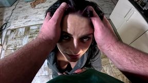 bathrobe milf hair drying and brushing blowjob with cum in my hair