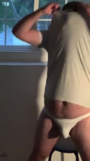 Captivating moment from "Want to watch Daddy strip?"