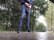 Stopped my car, and shoot my cum on the street