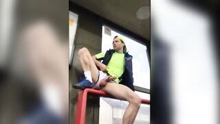 Public Cock Show in Metro Station - Amateur Big Dick Twink