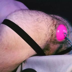 Hairy bubble butt teased and wrecked with huge toys