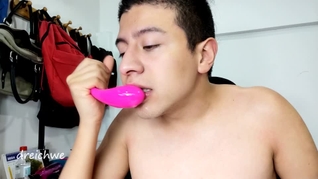 saliva with mouth and vibrator
