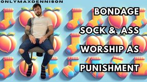 Bondage sock & ass worship as punishment