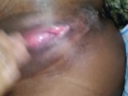 Step father watches Ebony pussy creams wet major leakage covid 19
