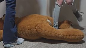 Chrissy and Sadie teddy bear trample in shoes