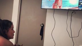 Big Ass Brunette Bounces Like Crazy on Thick Cock Until She Cums Trembling