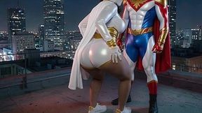Petite Superheroine Showing and Twerking Her Massive Ass