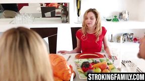 Angel Smalls gets fucked by stepbro post-Thanksgiving feast