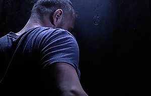 Horny teen sucks stepdads big cock through a glory hole
