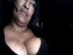 Mature Mom Show tits and lick her nip slip