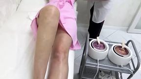Two Russian big tit MILFs get waxed by a master