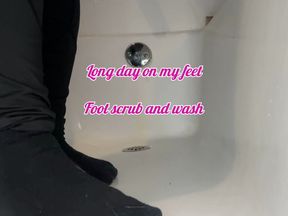 Washing and Scrubbing my feet