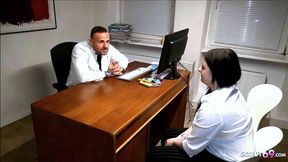 Pregnant German Barely-legal cheats on her boyfriend with a gynecologist