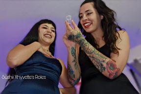 Tiny Man in a Jar Degradation with Giantesses Sushii Xhyvette & Skull Candy Bri