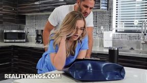 Nurse Codi Vore is Running Late & her Horny BF Damon Dice wants her Big Boobs