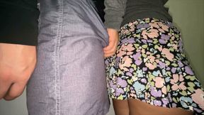 Risky! Big-assed Woman Touching a Stranger's Cock.