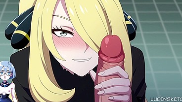 Cynthia sucks the Champions Cock