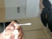 Jacking off in front of window
