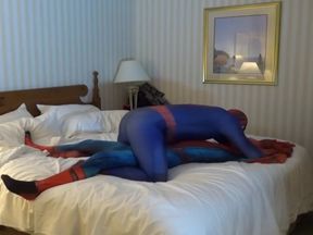 horny classic spiderman overpowers his spider enemy