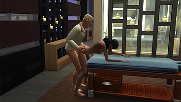 Massagista fode cliente. The Sims 4