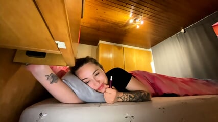 Innocent teen's face covered in spit and cum after intense facefuck