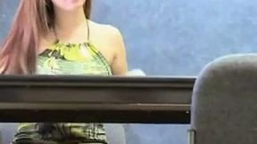 Hot random Asian college girl got filmed upskirt without panties