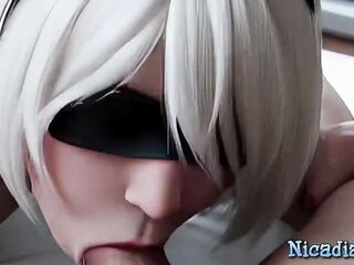 Blindfolded AI Generated Blond Double Permeated