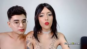 Femboy Gives heads to shemale cock