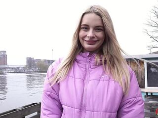 GERMAN SCOUT - Big natural Saggy Tits Nurse Naomi Love talk to Pick Up Casting Fuck