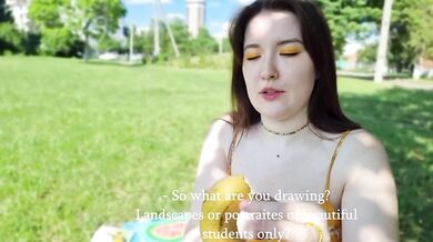 A SULTRY JUICY BITCH IN A CLEARING PICKED UP A STUPID FUCKER AND FUCKED HIM