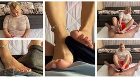 Jeanette and her new footjob technique SD