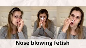 Nose blowing fetish - snot.