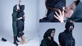BECOMES A RAINWEAR SLAVE FOR A MESSY WET KISS (FHD)