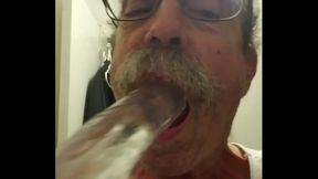 Old Guy Florida Takes Dildo Down His Throat In Amateur Gay Solo Session
