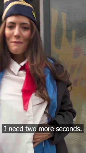 Public Agent - Big tits brunette air hostess Coco Bae POV blowjob hot sex outdoors fast hard fuck   Clip 1