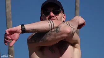 Marcus Young and Dante Foxx share a sensual bareback fuck after the gym