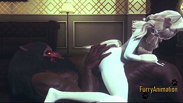Furry Hentai - Demond Wolf &amp_ Artic Fox blowjob and fucked - Japanese Yiff Anime Manga 3D