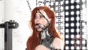 Ginger In Hardcore Metal Bondage And Latex Catsuit Waiting For Facefuck 3d BDSM Animation 2