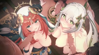 [Genshin Impact Group Sex 2] anime Nahida,Nilou group orgy sex2.