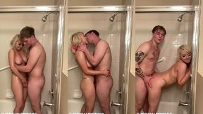 hot big tit blonde likes to play around in the shower - real girls fuck - ava sinclair