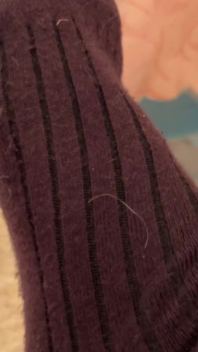 Earl Smile Dark Brown Ribbed Socks Fetish - Bedroom Solo   Clip 1