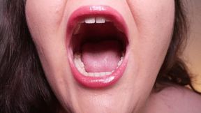 Mysterious atmosphere: beautiful mouth on video - (no talking)