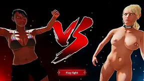 Dela Battles Terra Bare in Naked Fighter 3D Showdown